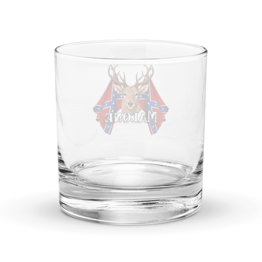 "Malone" Last Name Rebel Redneck Deer - Rocks Glass product image (4)