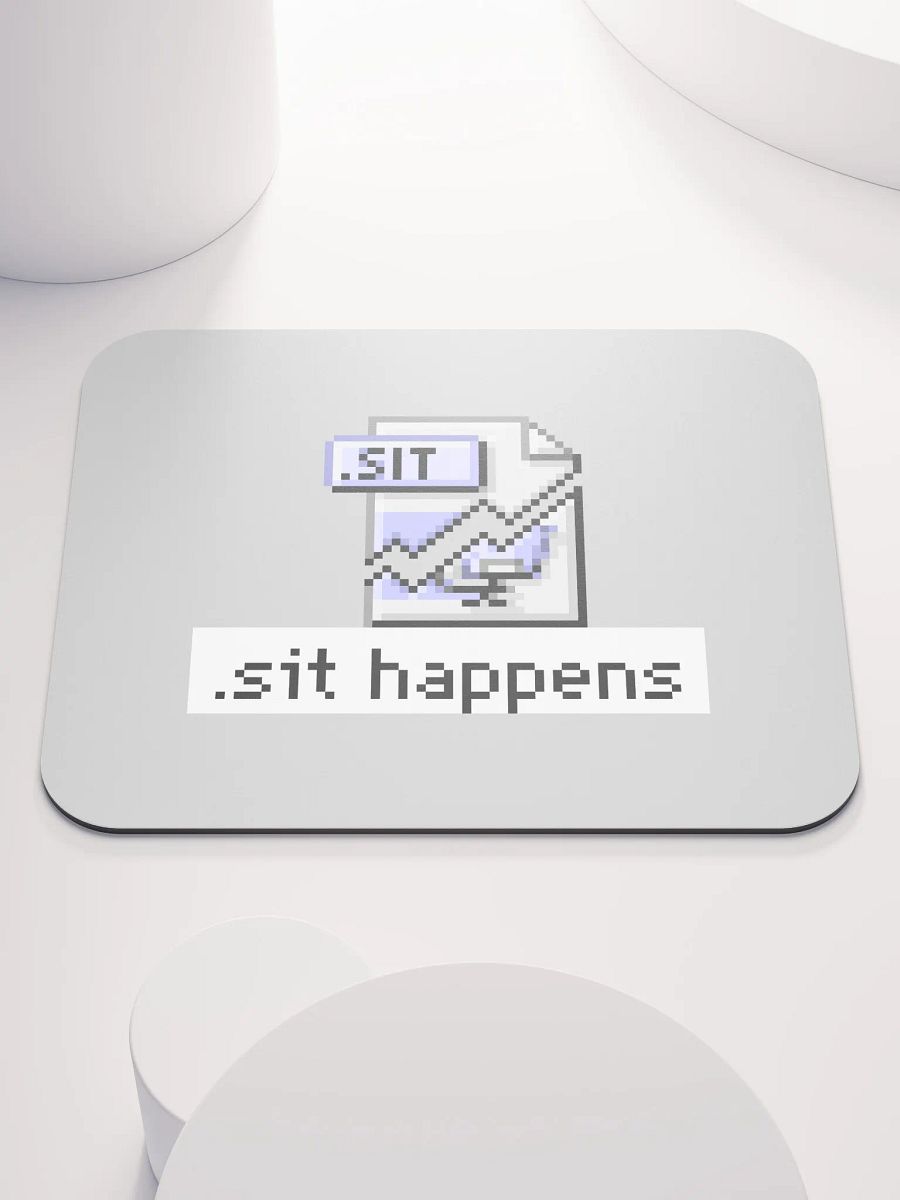 Sit Happens Mouse Pad (Gray) product image (1)