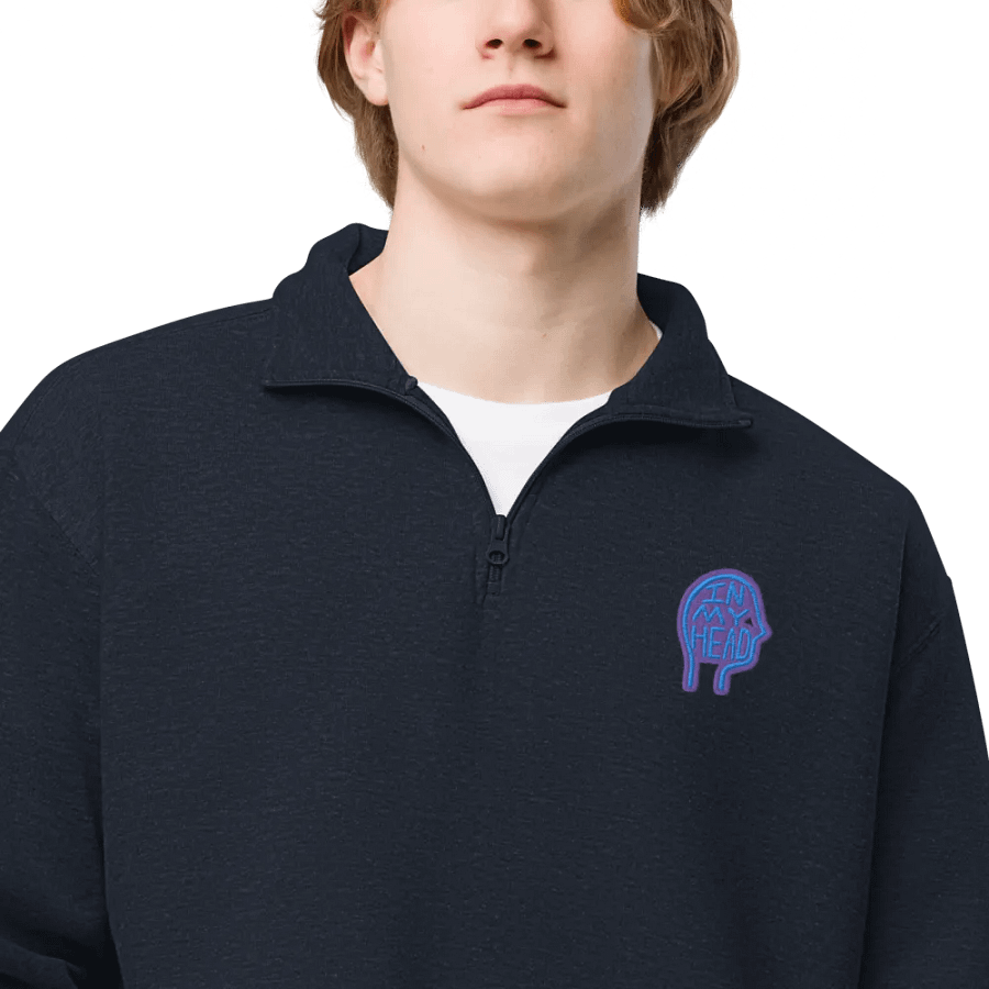 In My Head (violet design) embroidered quarter zip product image (15)