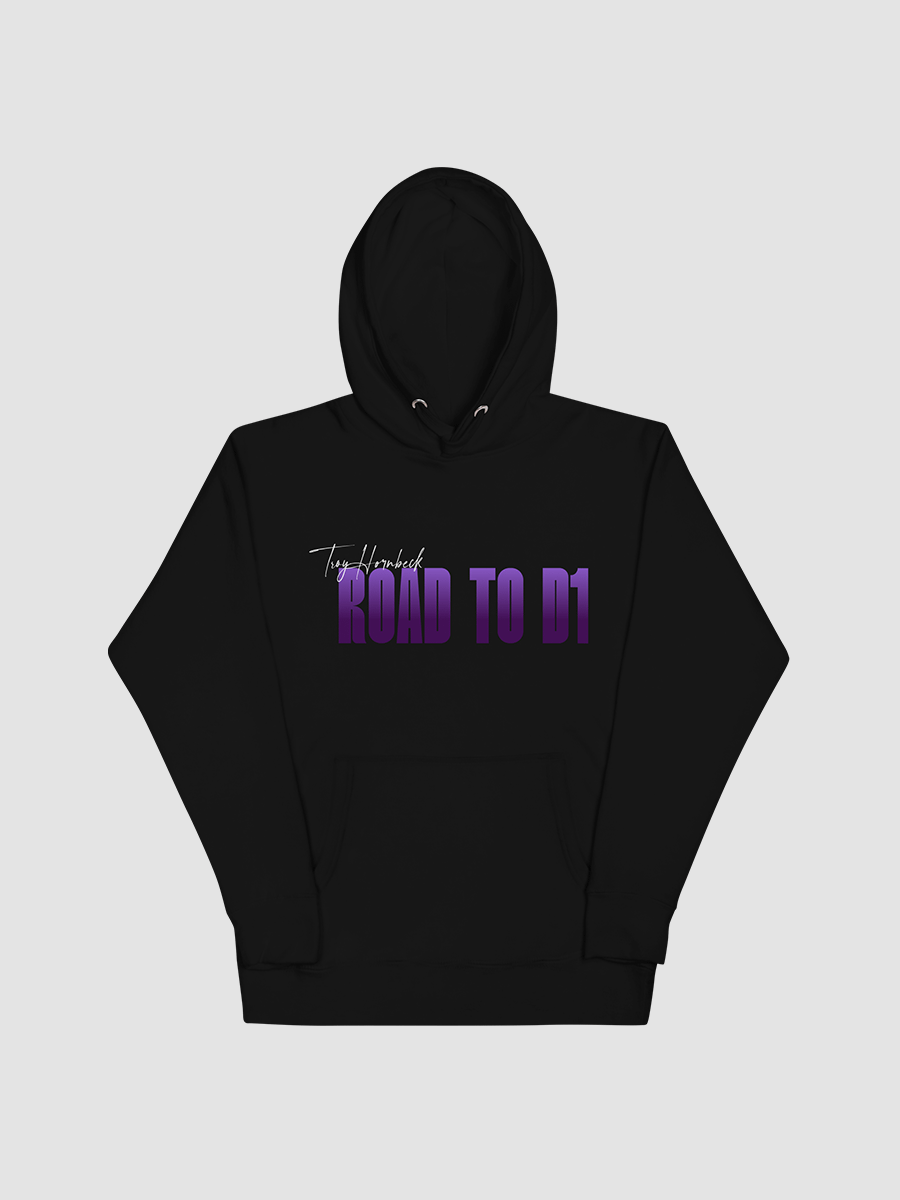Troy Hornbeck - ROAD TO D1 - Black Hoodie with PURPLE product image (1)