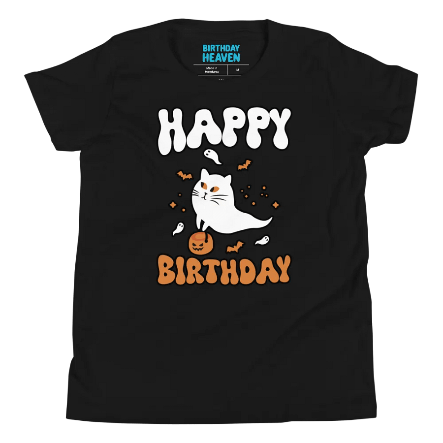 Happy Birthday (Cat Ghost Halloween) T-Shirt For Kids product image (12)