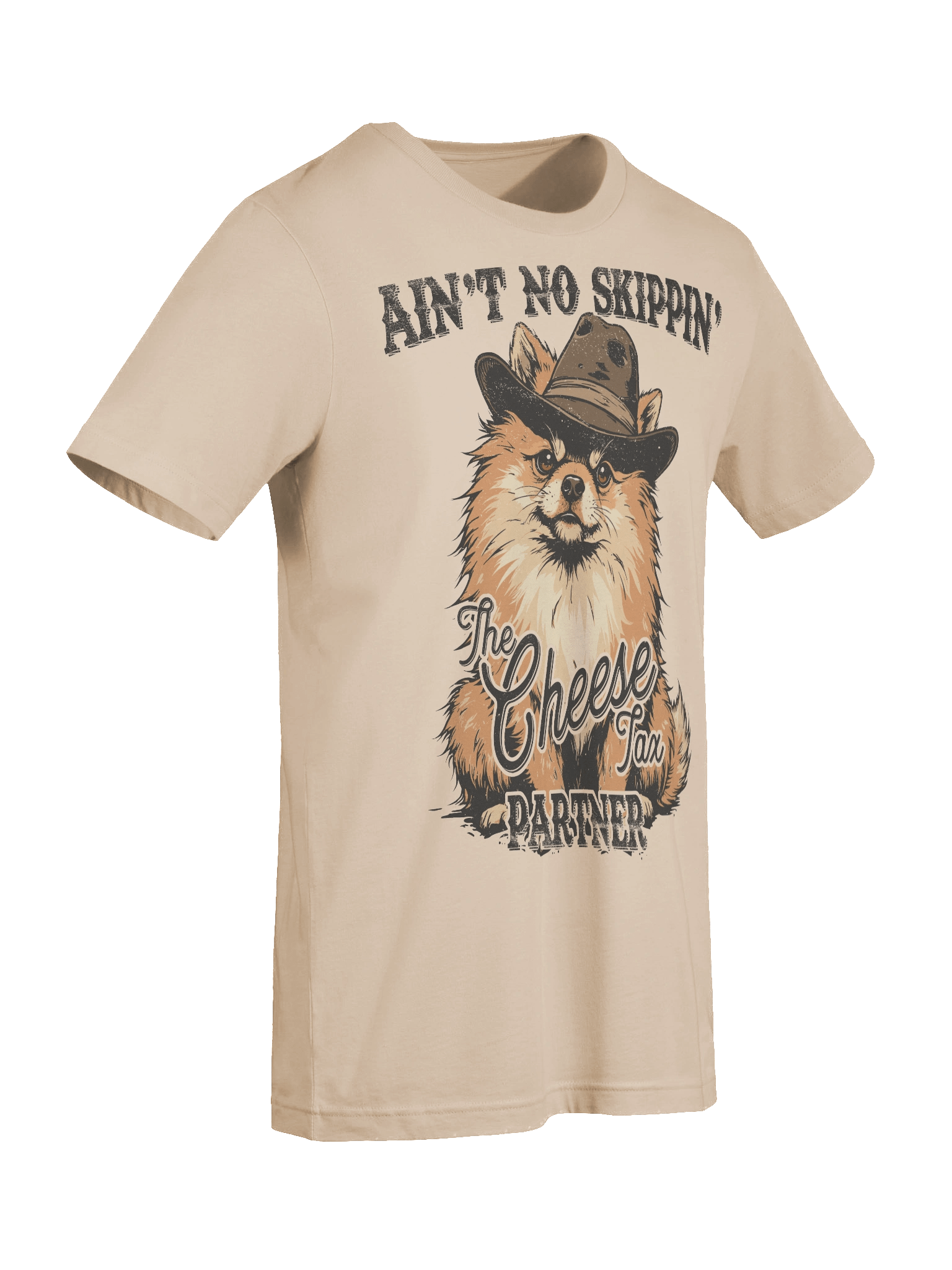 Funny Cheese Tax Sheriff Pomeranian Bella T-Shirt product image (6)