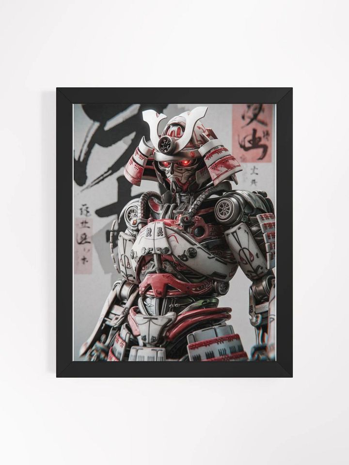 Cyber Samurai: Red Oni Warrior Framed High-Quality Matte Poster product image (1)