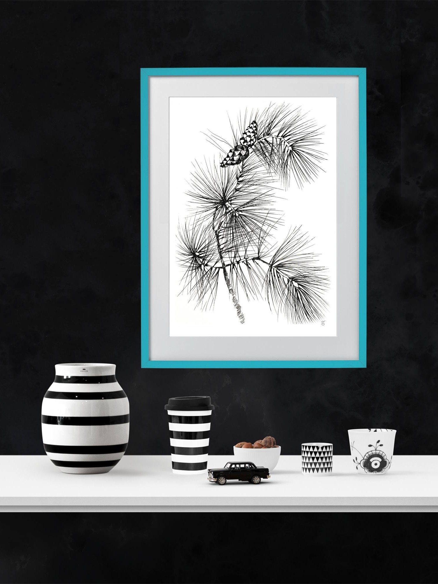 Pine Branch Serenity Poster - Pine Branch and Cones product image (17)