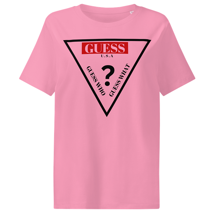 Women's Organic Ribbed Neck T-Shirt Guess Triangle Graphic product image (1)