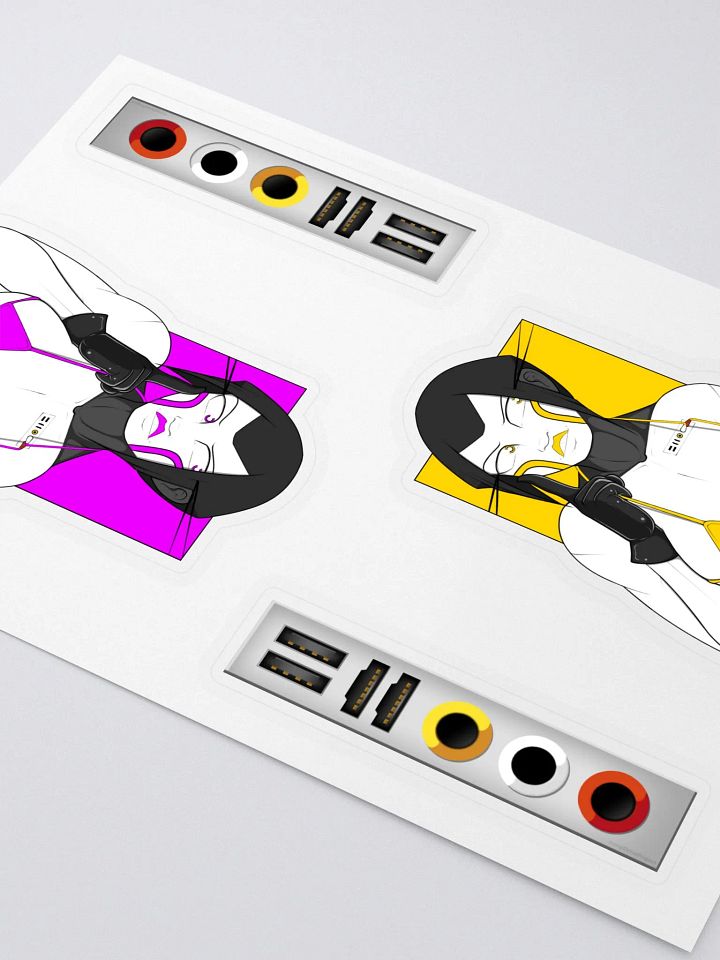 Summer Swimsuit Sticker Sheet (Yellow/Magenta) product image (2)