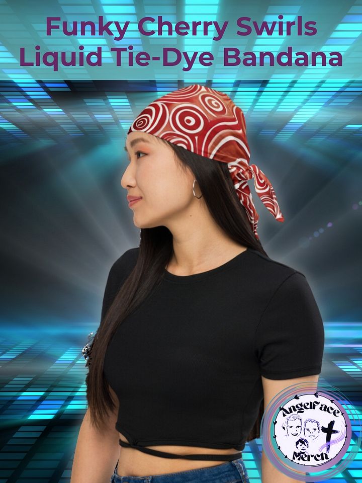 Funky Cherry Swirls Liquid Tie-Dye Bandana product image (1)
