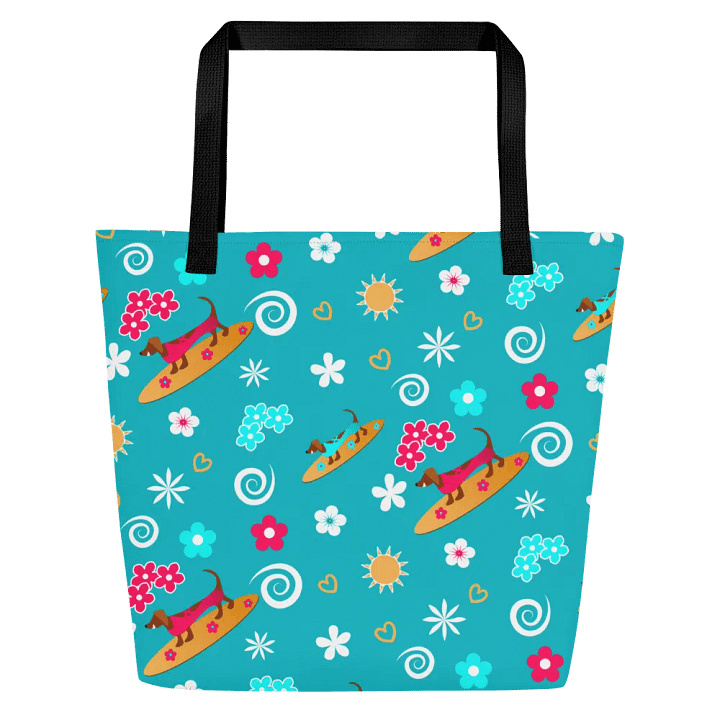 Surfing Dachshund Pattern All Over Print Tote product image (1)