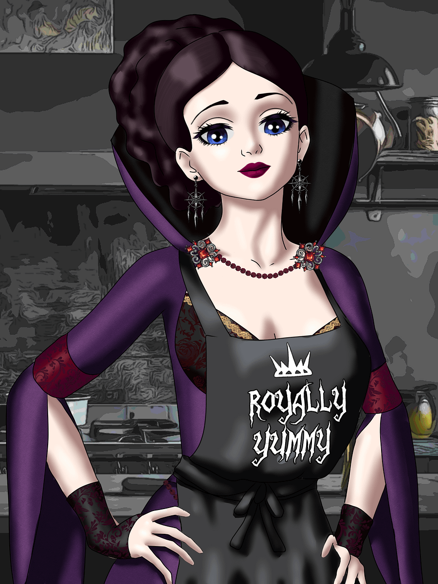 Royally Yummy Apron – Nightshade Queen ASMR Merch product image (2)