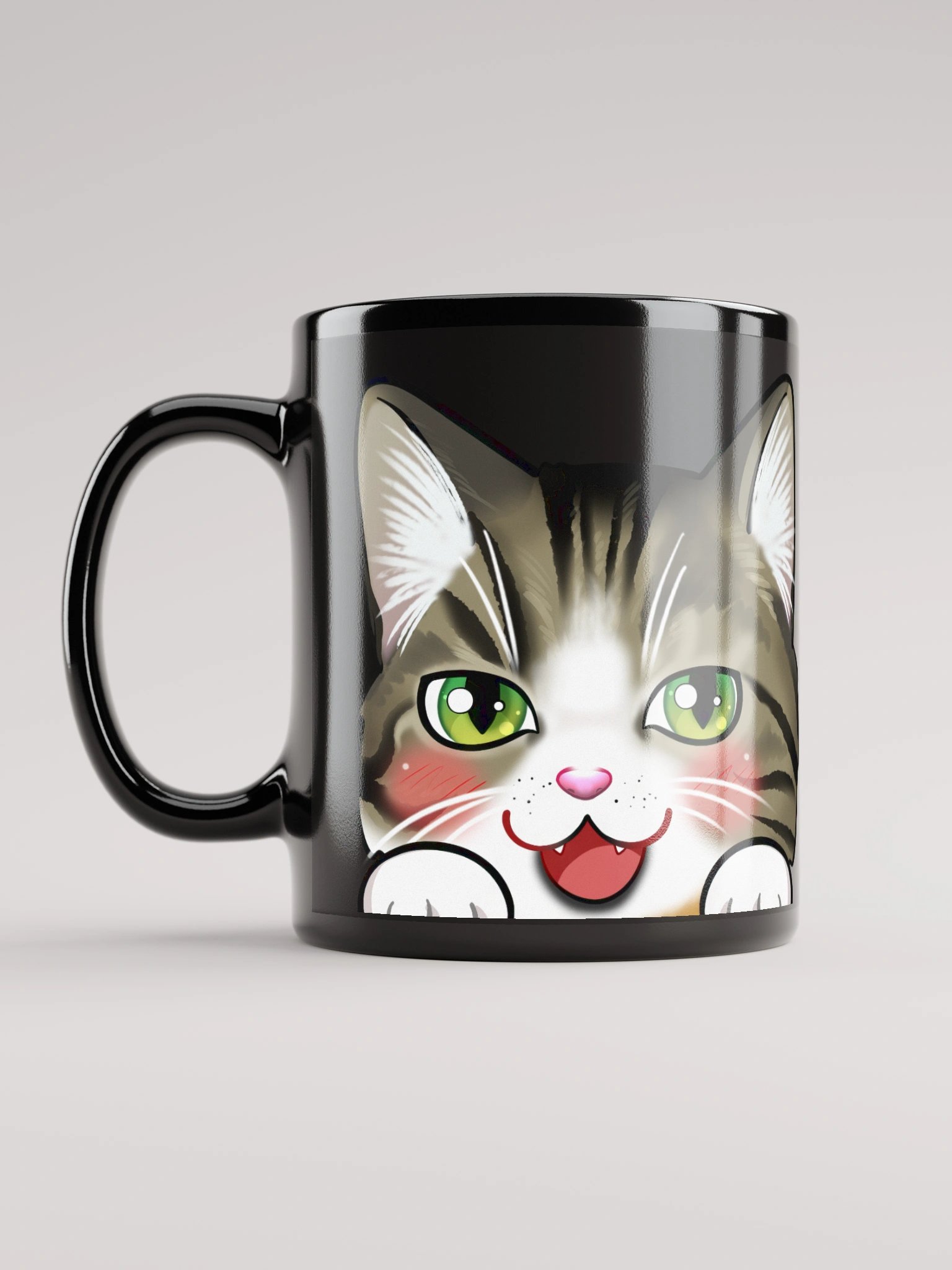Cat Mug (Black Glossy) product image (6)