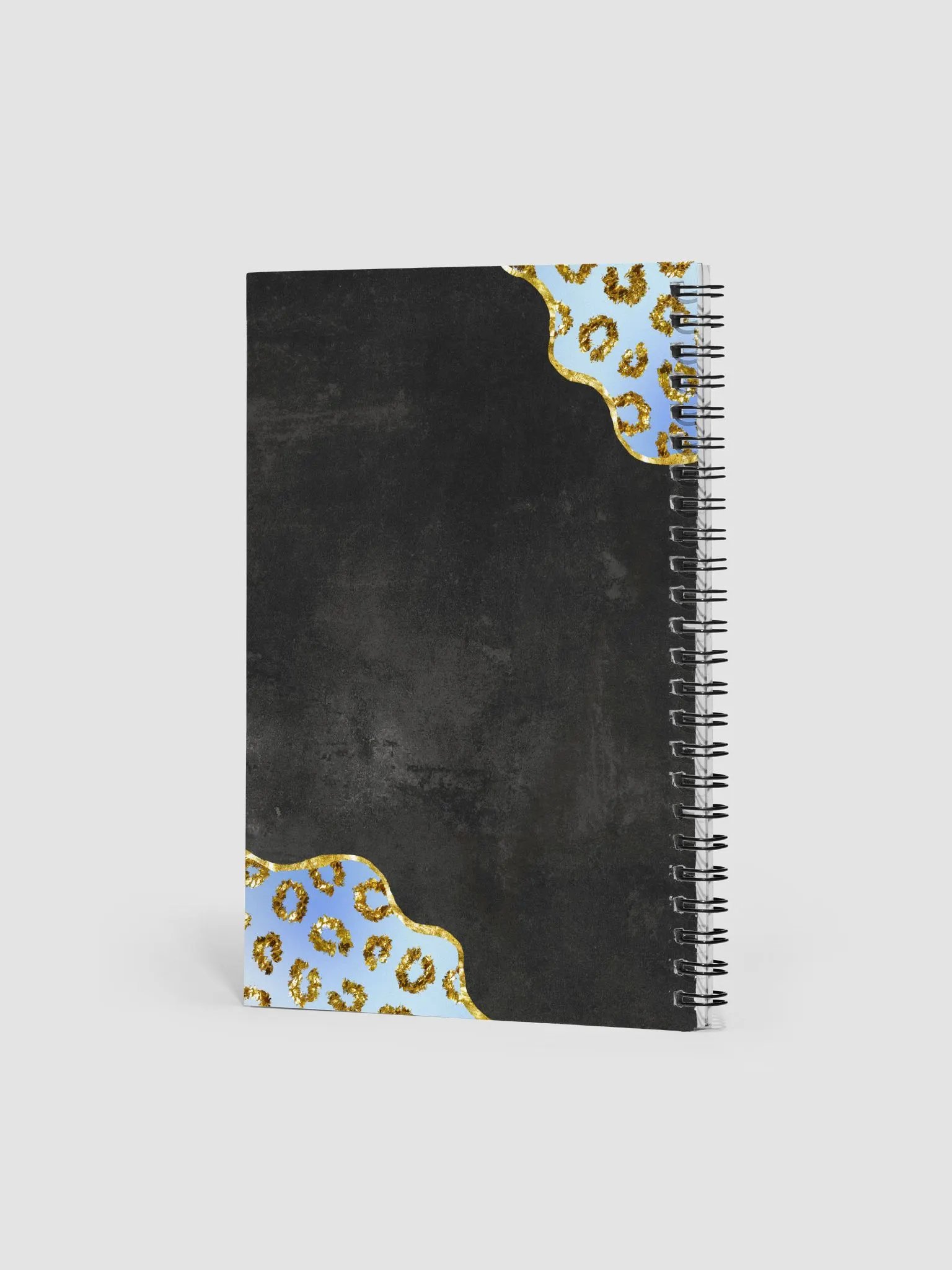 Spiral Notebook- With Blue and Gold Leopard Borders product image (4)