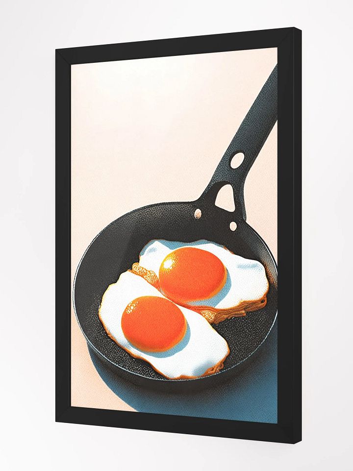 Fried eggs in a pan - illustrated in dotted raster style product image (2)