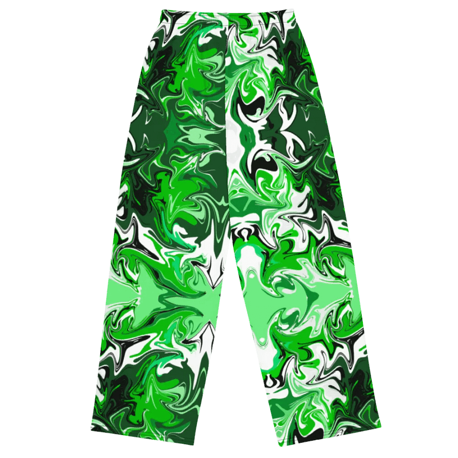Green Swirl Unisex Wide Leg Bottoms product image (3)