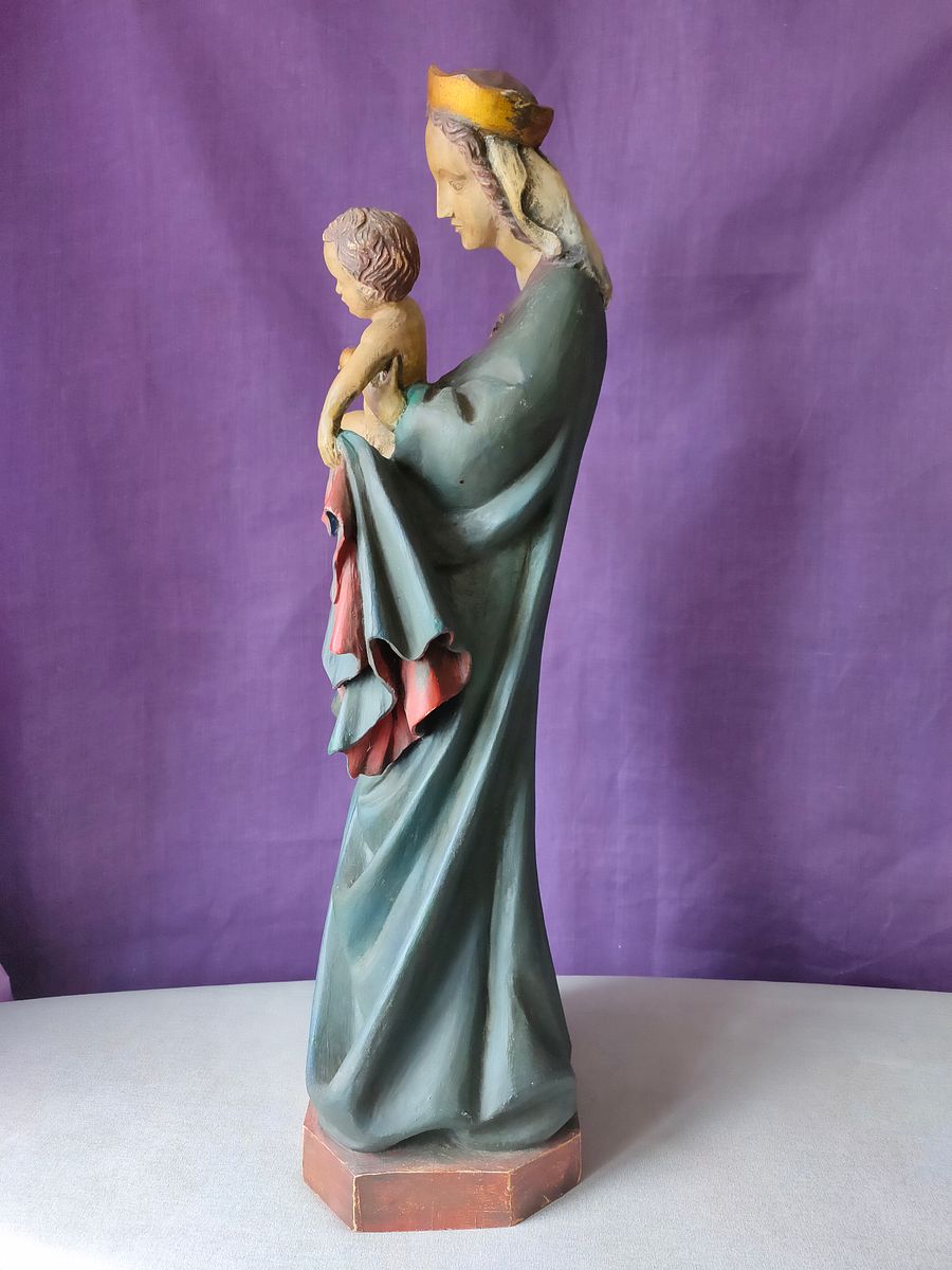 Estátua de Nossa Senhora com Menino Jesus - Arte Sacra Exclusiva do Século XVIII product image (3)