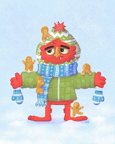 🎵O’ monster tree, O’ monster tree how beautiful your puffer jacket! 🎵

A Christmas cookie monster for this week’s @chaoticdra...