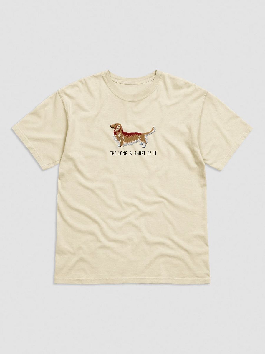 The Long & Short of It T-Shirt(Embroidered) of a Longhaired Dachshund(Fawn) product image (33)