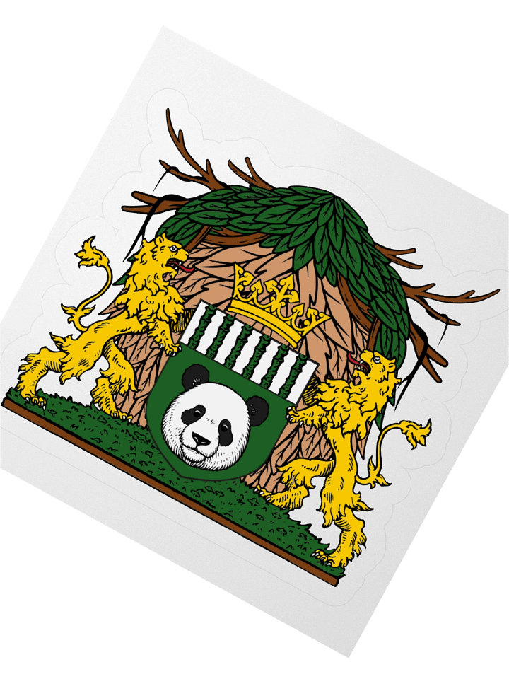 Forest Kingdom Panda Coat of Arms – Kiss Cut Sticker product image (2)