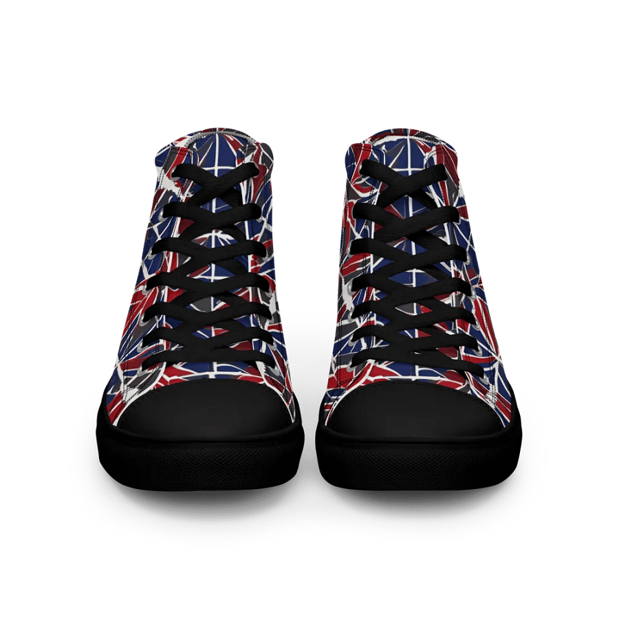 Red And Blue Mosaic Men's High Top Shoes product image (4)