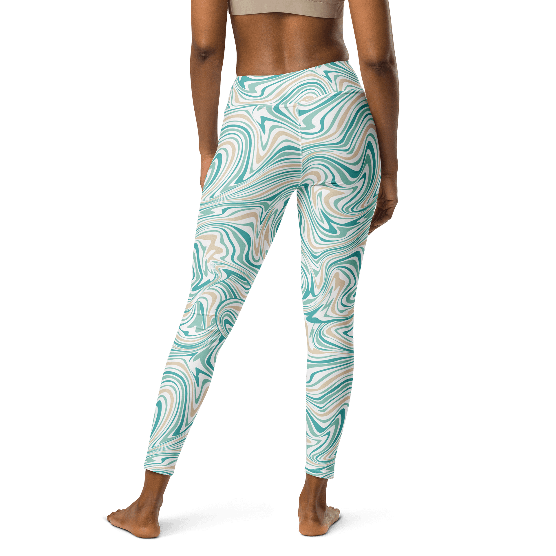 Marble Waves High-Waisted Leggings - Artistic Flow product image (2)