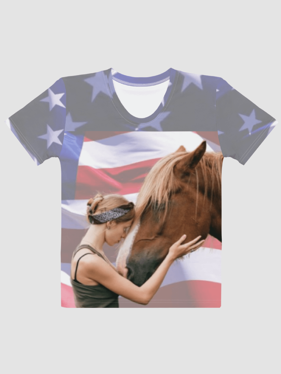 America & Horses All-Over Print Women's Crew Neck T-Shirt product image (1)