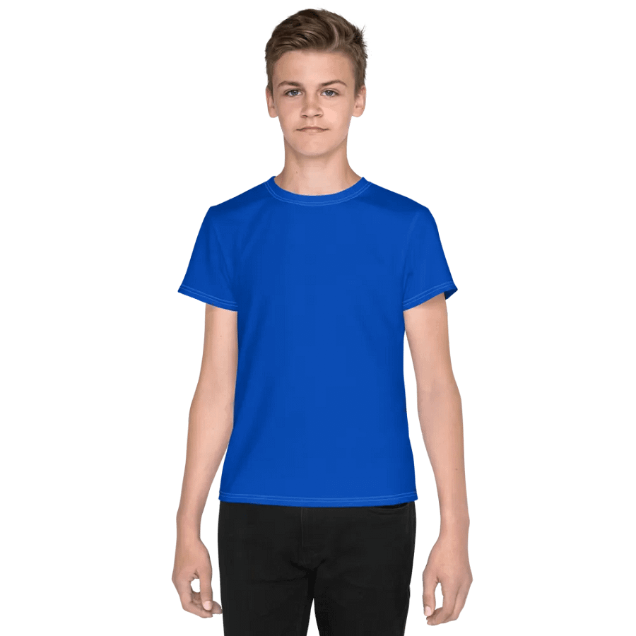 Youth Plain Color Absolute Blue T-Shirt product image (1)
