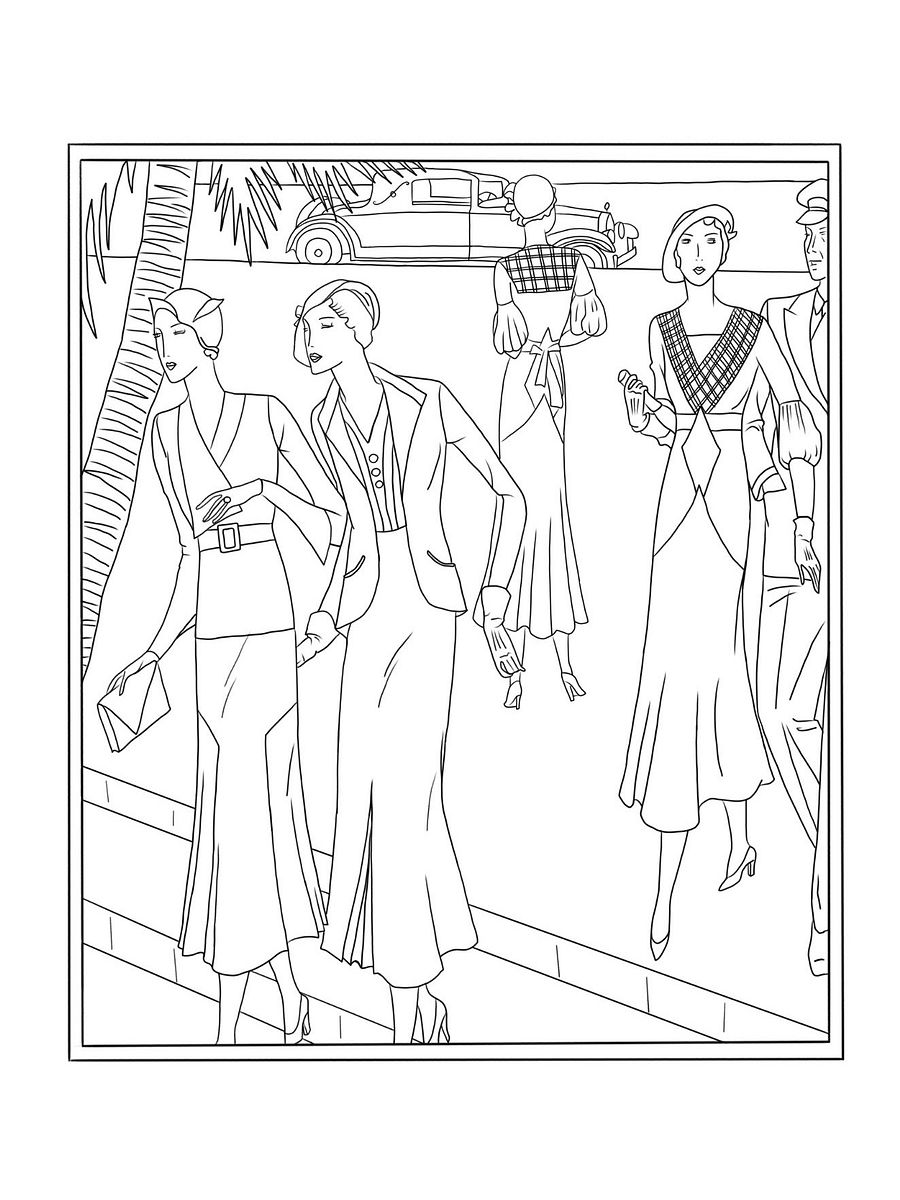 PDF, PNG - 1920s Fashion Art-Goût-Beauté Coloring Book product image (3)