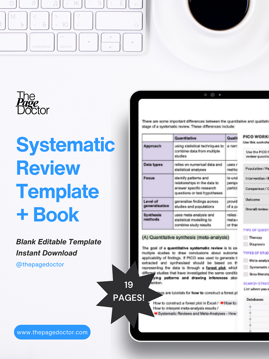 Systematic Review Template + Writing Guide eBook product image (1)