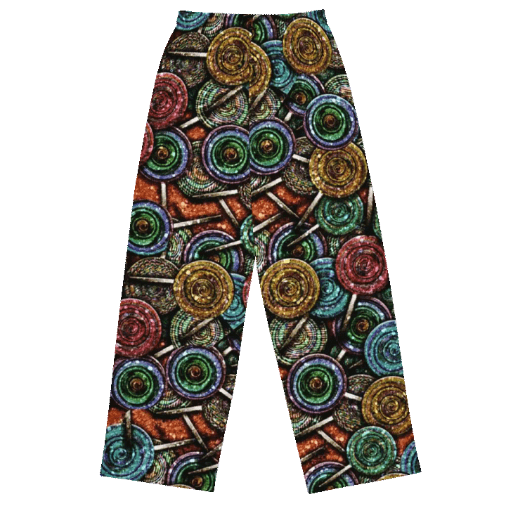Faux Glitter Lollipop Pattern Wideleg Pants product image (1)