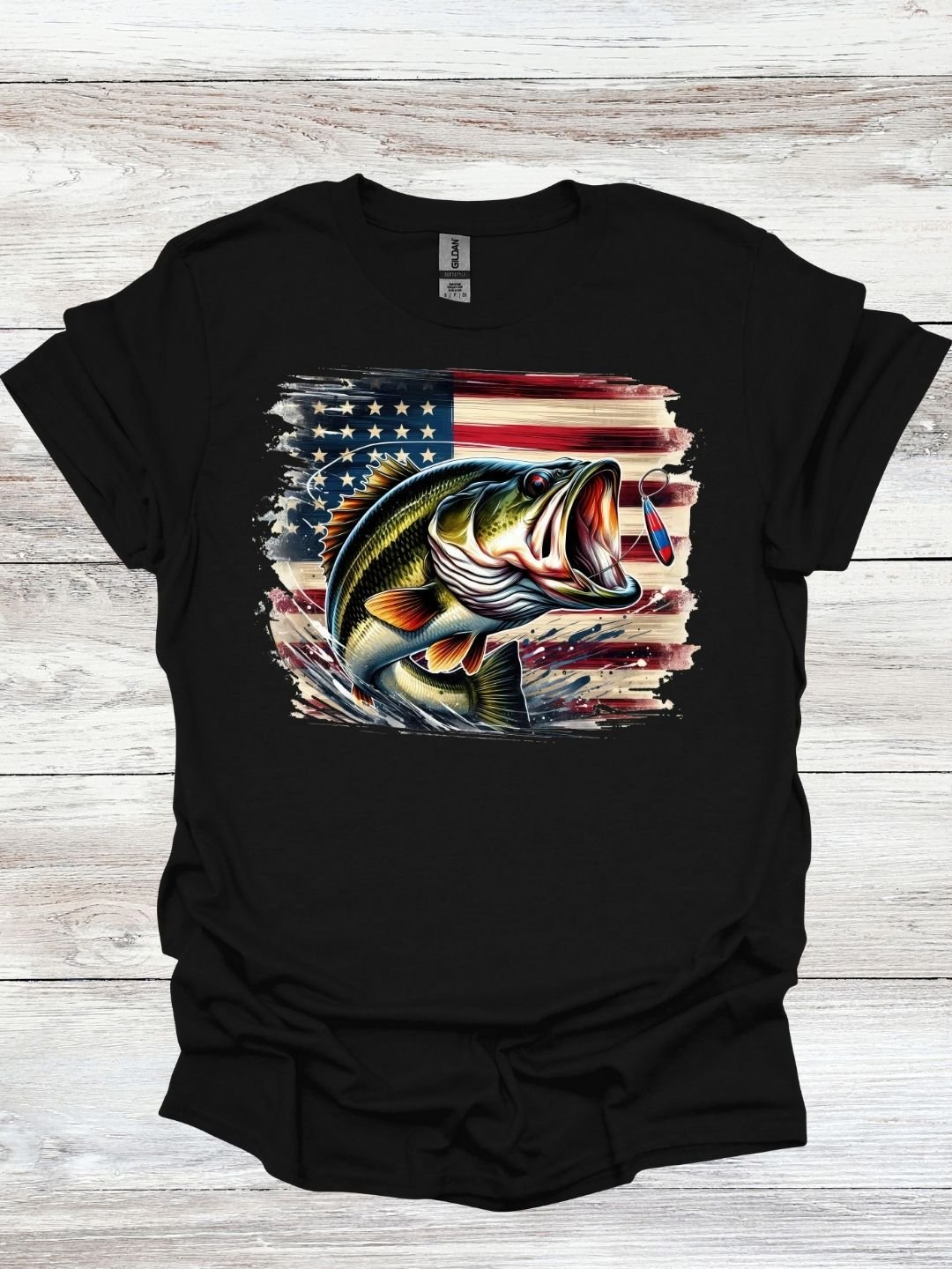 Patriotic Bass Fishing Tee product image (1)