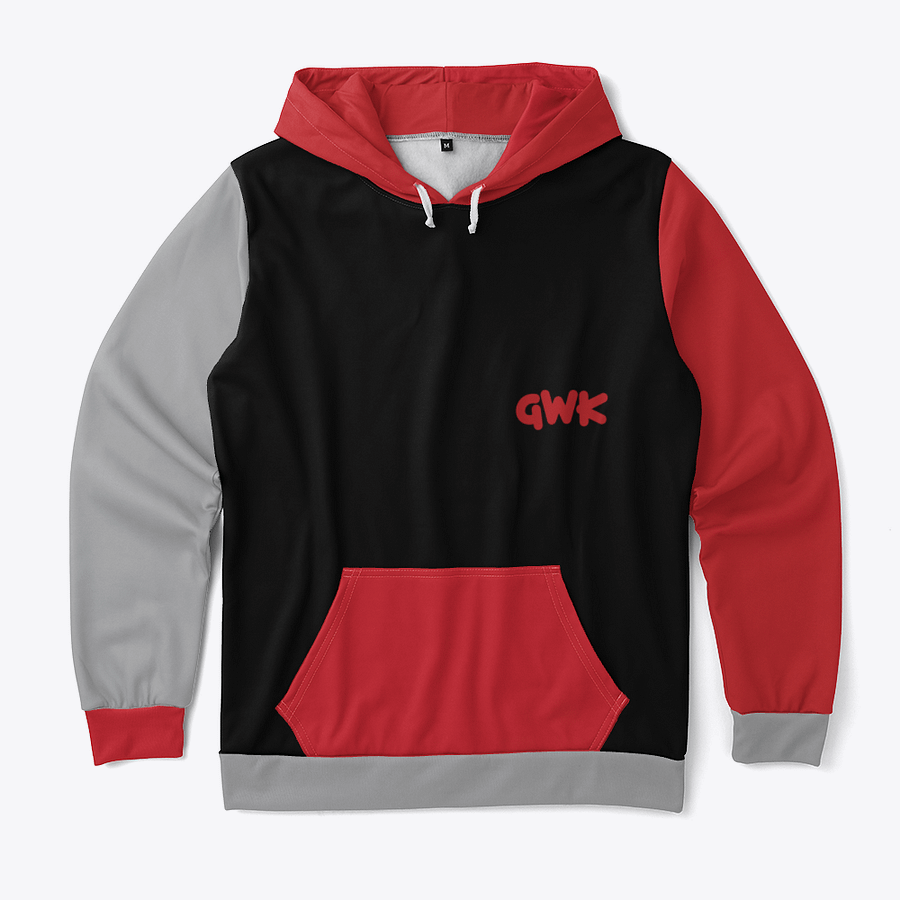GWK Grey & Red Color Block Hoodie product image (1)