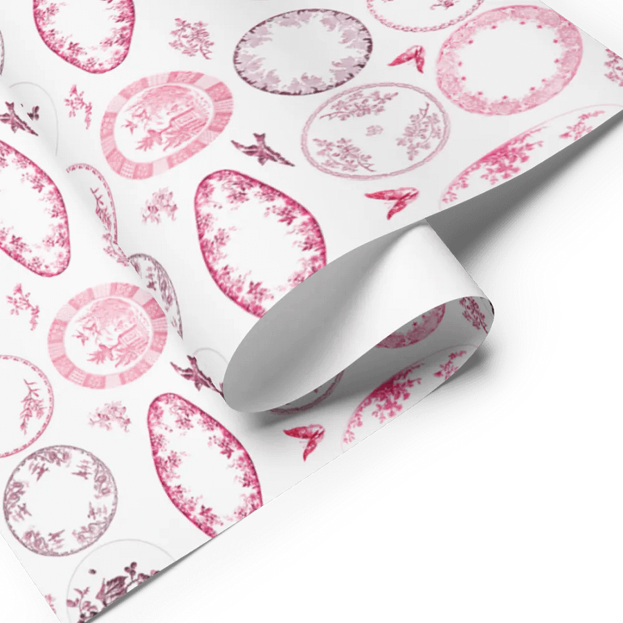 French Antique Plates | RED Wrapping Paper product image (9)