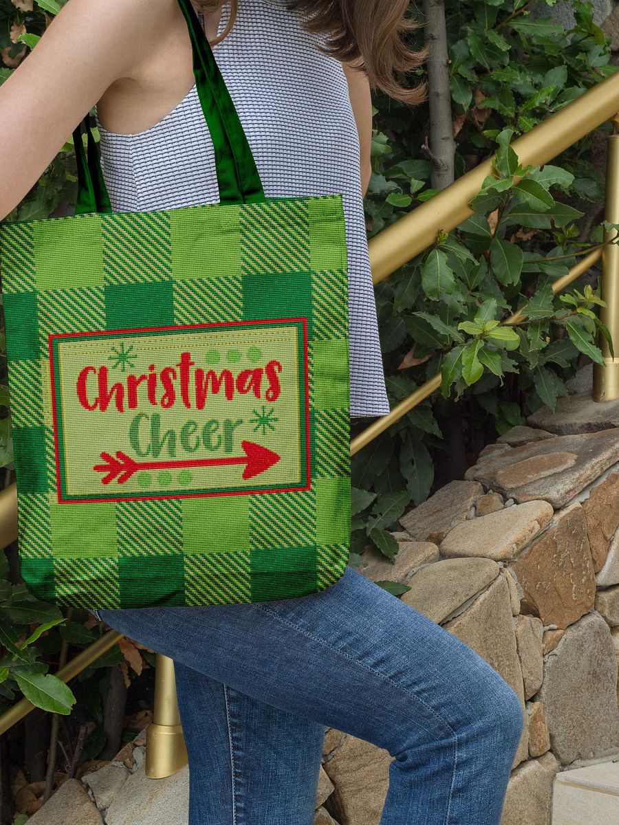 Christmas Cheer | Printable Cross Stitch Pattern Pillow Top or Tote Bag Front product image (3)