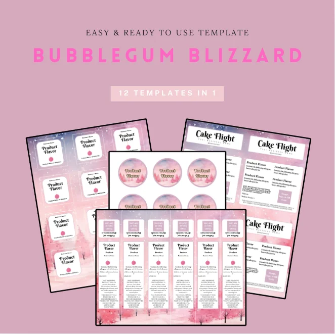 Bubblegum Blizzard Label Templates Bundle product image (1)