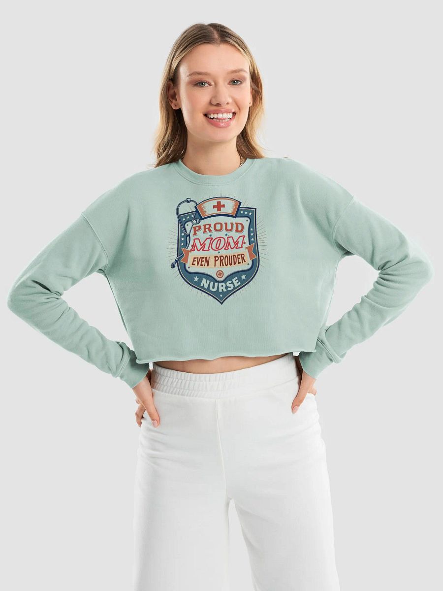 Proud Mom Proud Nurse Shield Crop Sweatshirt product image (25)