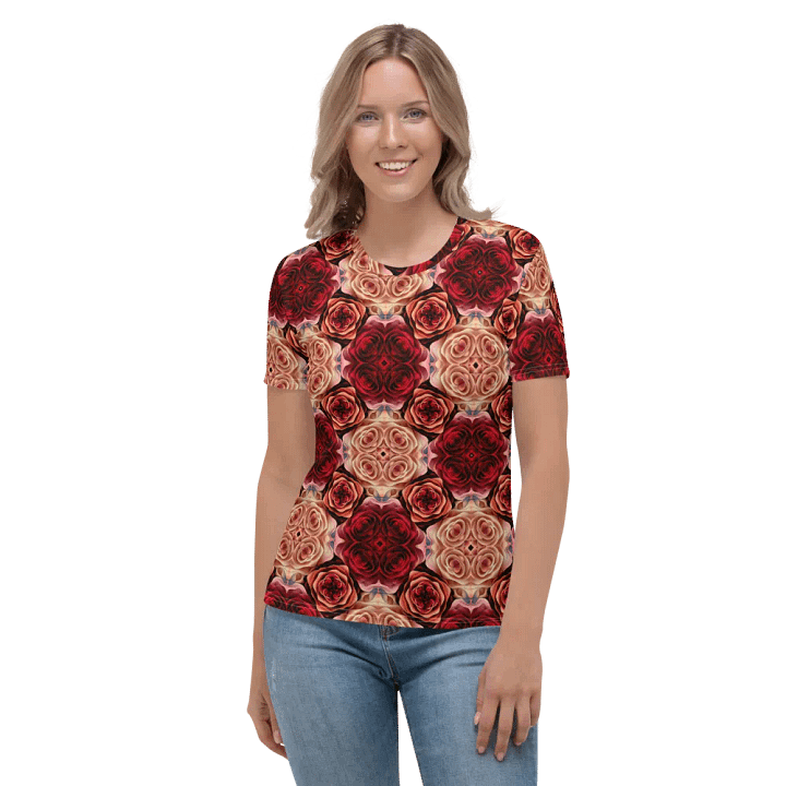 Rose Bouquet Women's Crew Neck T-Shirt product image (2)