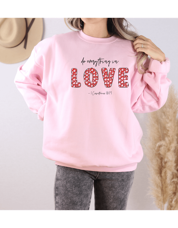 Christian Sweatshirt - Do Everything in Love - 1 Corinthians 16:14 - Unisex Sweatshirt product image (2)