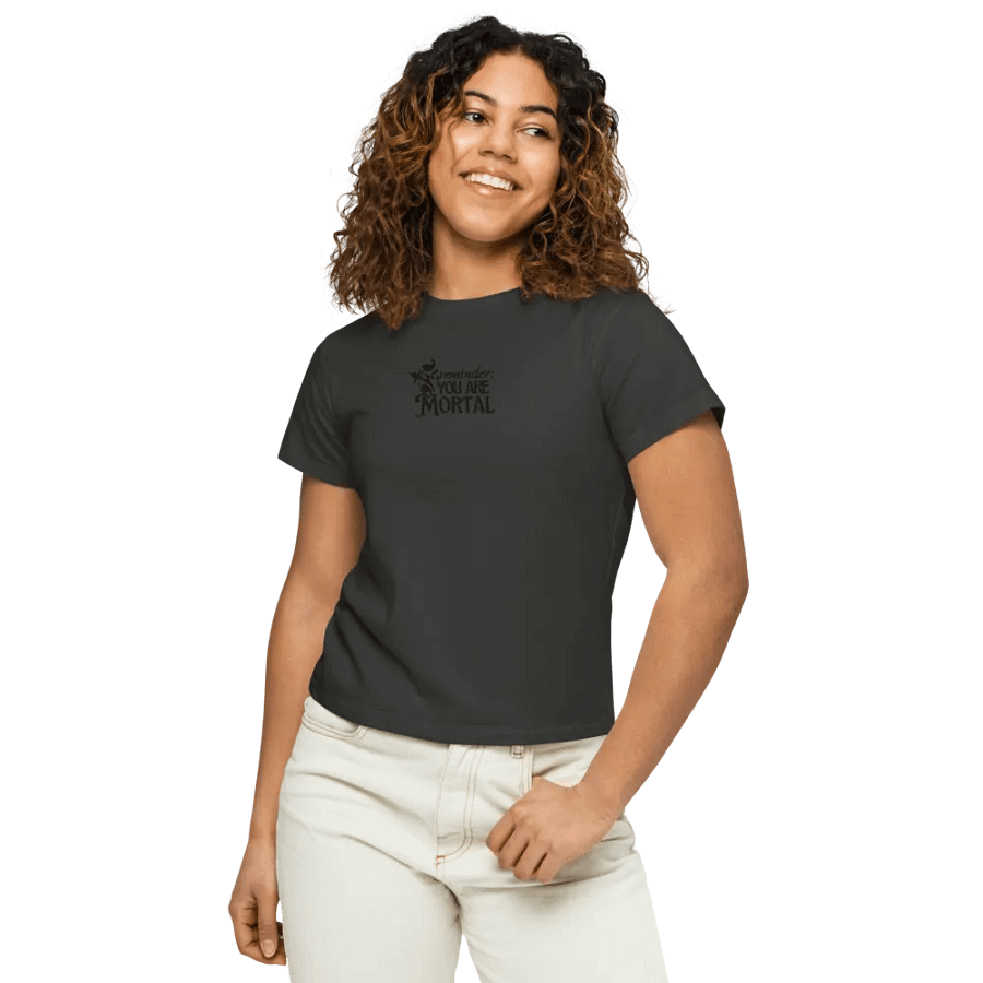 reminder: you are mortal tee (black on black) product image (7)