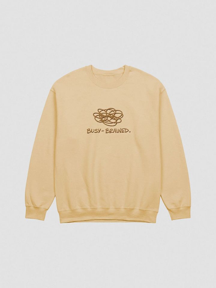BUSY-BRAINED. (lg. design, brass thread) embroidered crewneck product image (16)