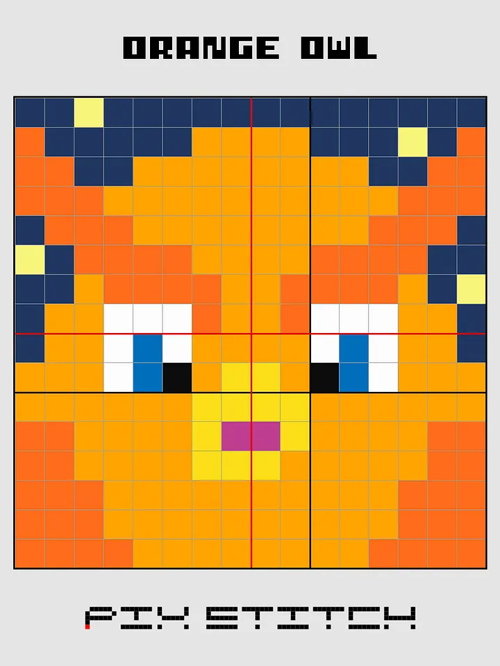 Orange Owl Pixel Art product image (2)