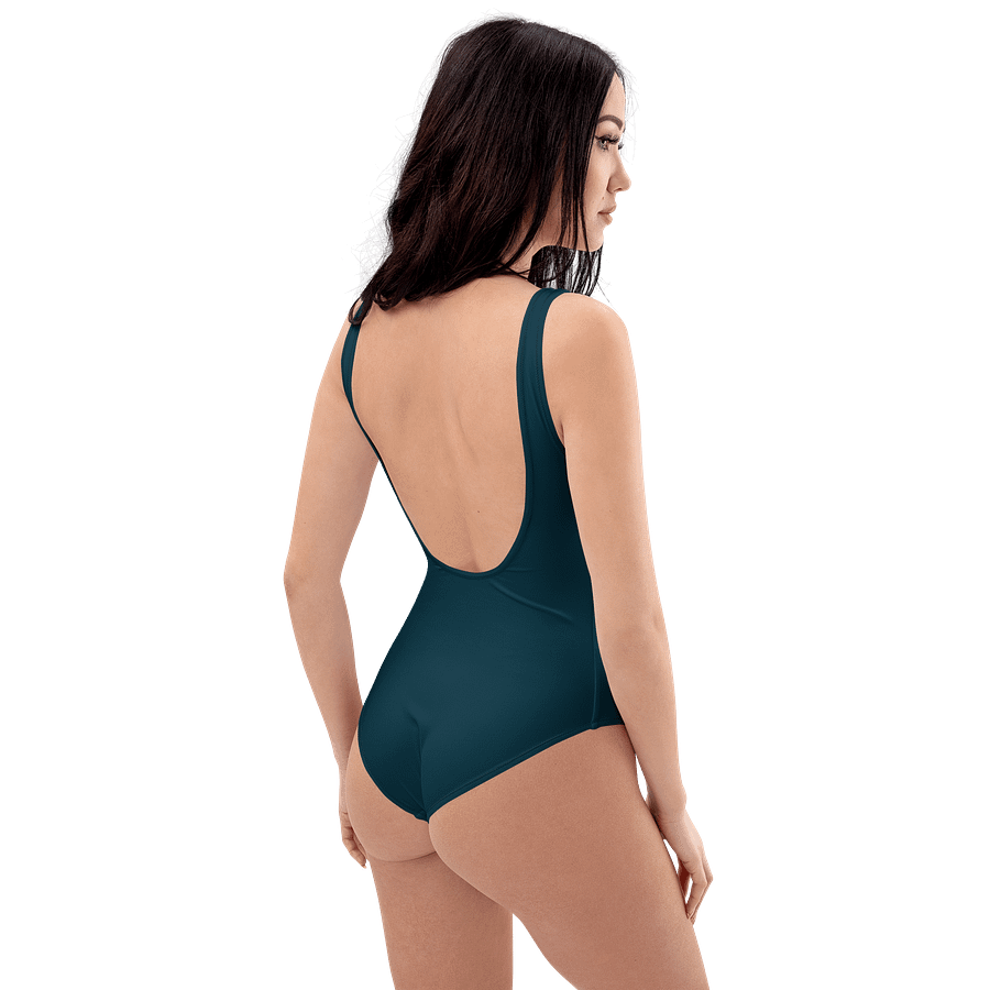 Nantucket Rain Dark Blue Solid Color Retro Inspired Women's One Piece Swimsuit product image (8)