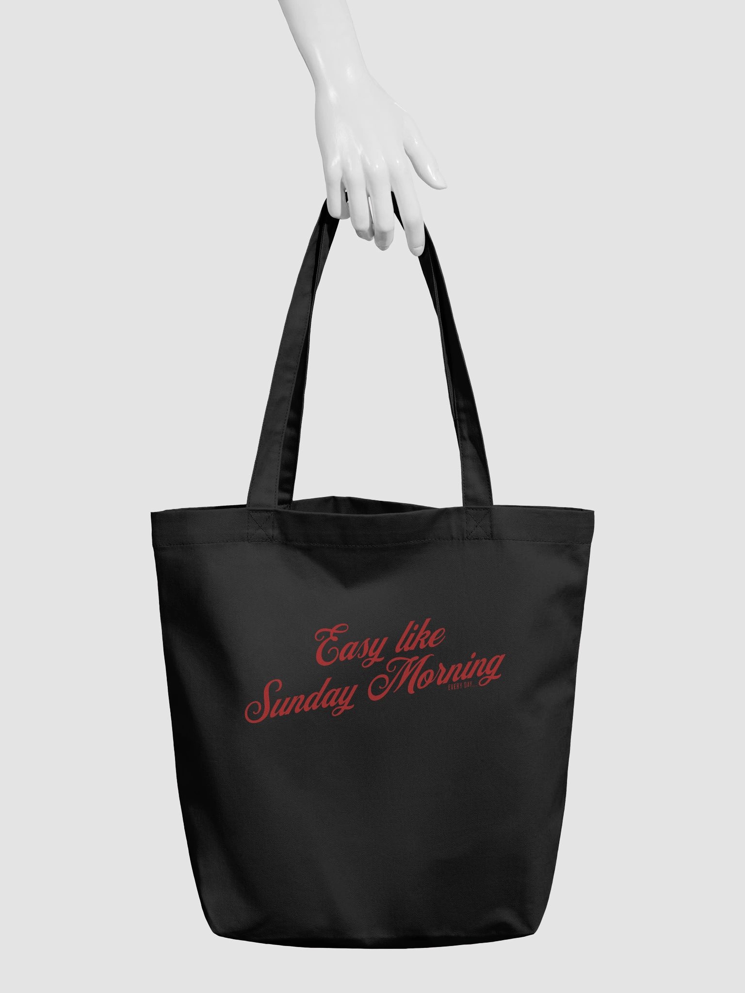 "Easy Like Sunday Morning" – Retro Tote Bag (Black & Red) product image (8)