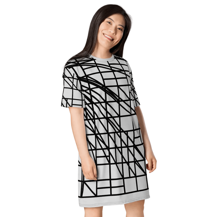 Shatter the Cube Geometric Grid T-Shirt Dress product image (8)