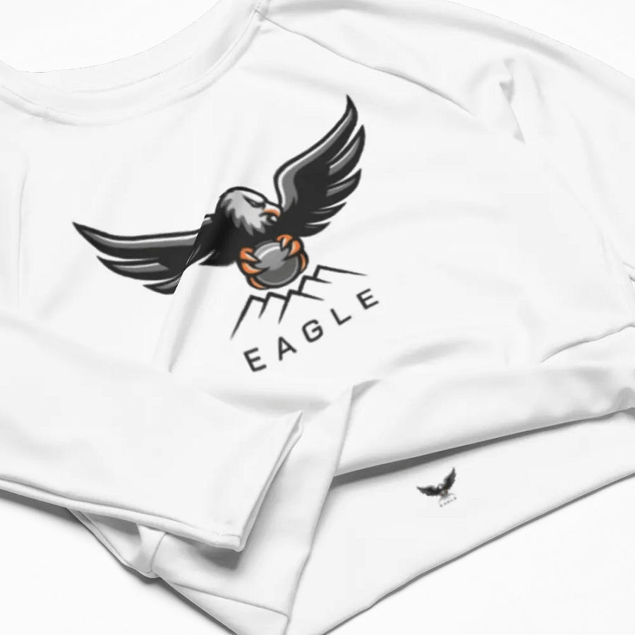 Women's Eagle Recycled Long Sleeve Crop Top - White product image (5)