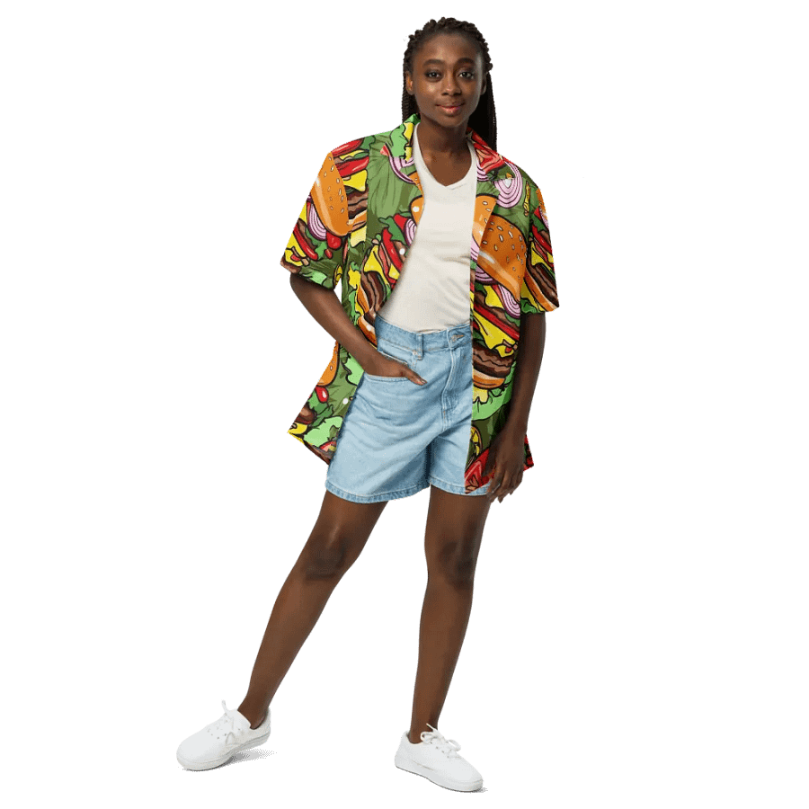 Hamburger BBQ Bliss Hawaiian Shirt product image (3)