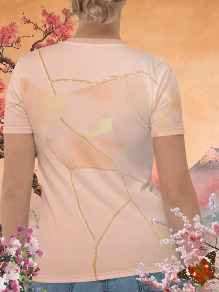 Rose Gold Kintsugi Print T-Shirt product image (4)