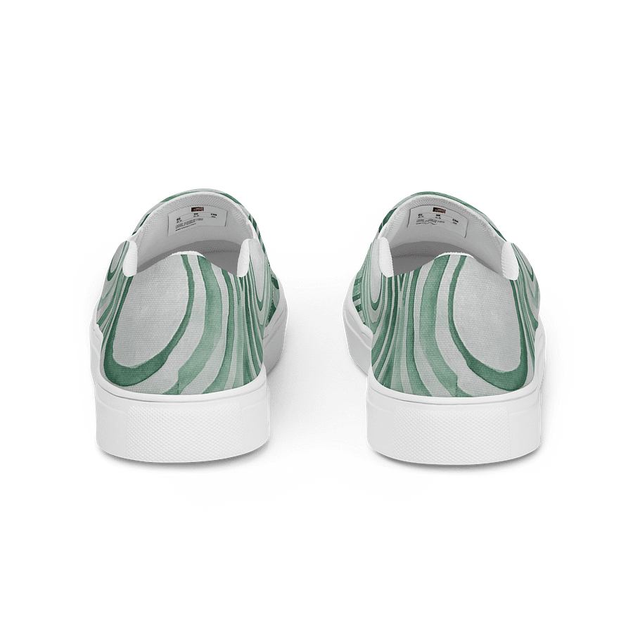 "Green Swirl" Canvas Slip On Shoes (Women's) product image (4)