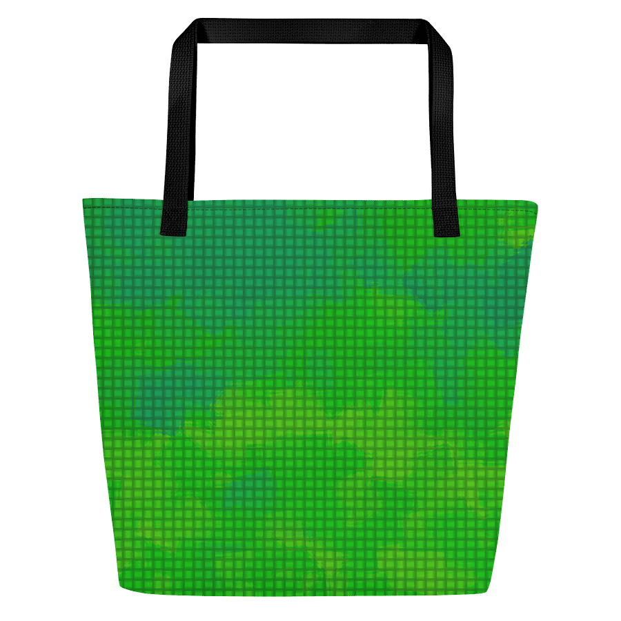 Green Grid All-Over Tote Bag product image (1)