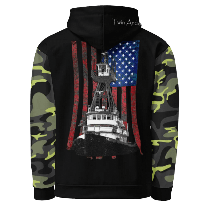 Camouflage & Black Tug CE & CE Flage Hoodie product image (1)