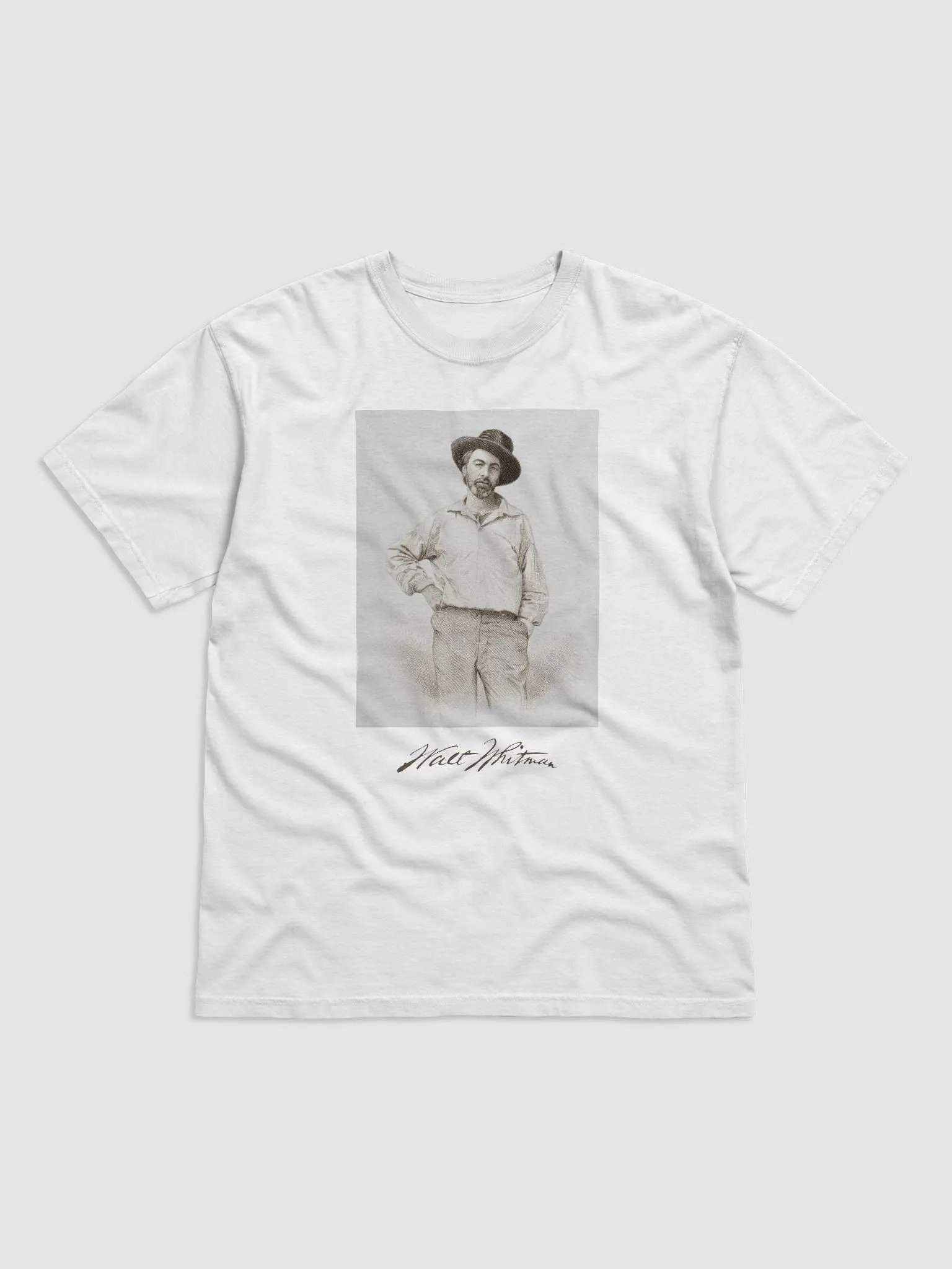 Walt Whitman Steel Engraving by Samuel Hollyer (1854) - T-Shirt product image (1)