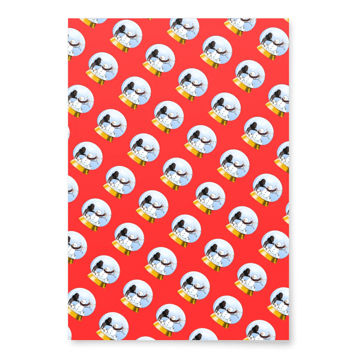 Building a Snowman with Bison and Scissortail Wrapping Paper product image (1)